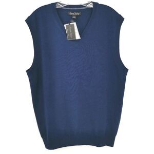 Kenneth Roberts NWT Men's L Blue Italy V-Neck Vest